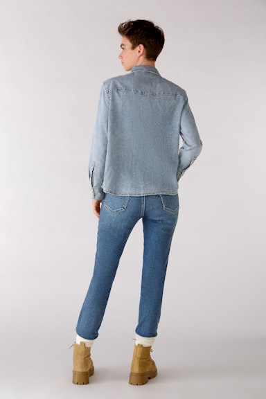 Bild 3 von Jeans Bluse in authentischer Waschung in blue denim | Oui