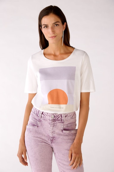 Bild 2 von T-shirt with placed motif in optic white | Oui