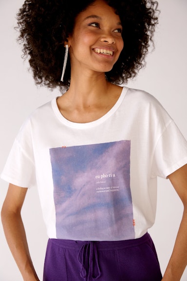 Bild 4 von T-shirt with placed motif in optic white | Oui