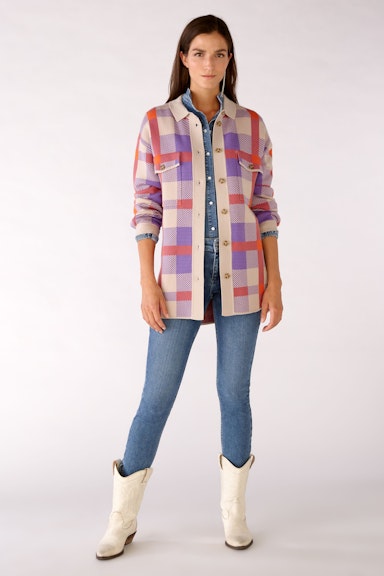 Bild 2 von Shirt jacket in a checked pattern in lilac orange | Oui