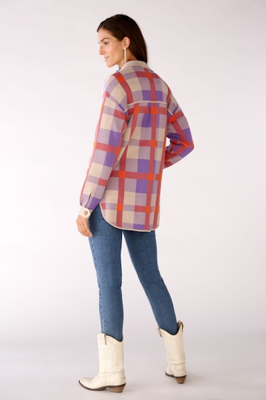 Bild 3 von Shirt jacket in a checked pattern in lilac orange | Oui