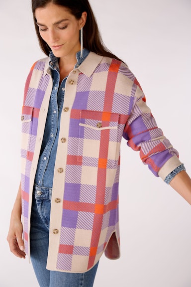 Bild 5 von Shirt jacket in a checked pattern in lilac orange | Oui