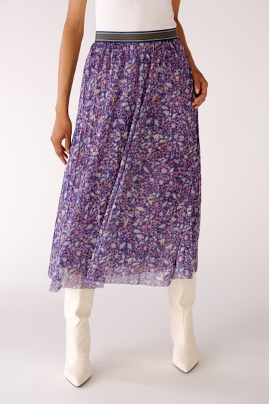 Pleated skirt with allover print
