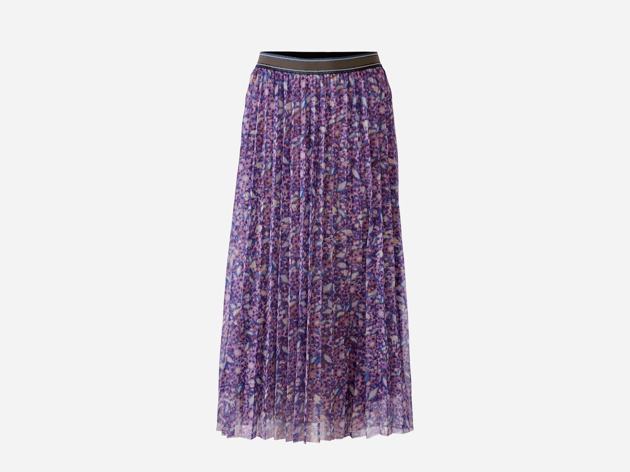 Pleated skirt with allover print