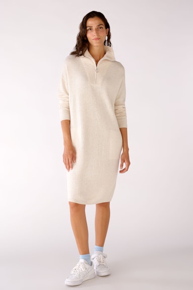 Knitted dress   with troyer collar