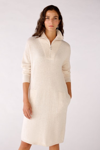 Knitted dress   with troyer collar