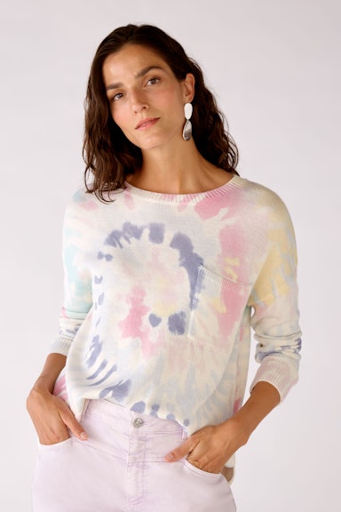Bild 3 von Knitted jumper   with batik print in rose blue | Oui