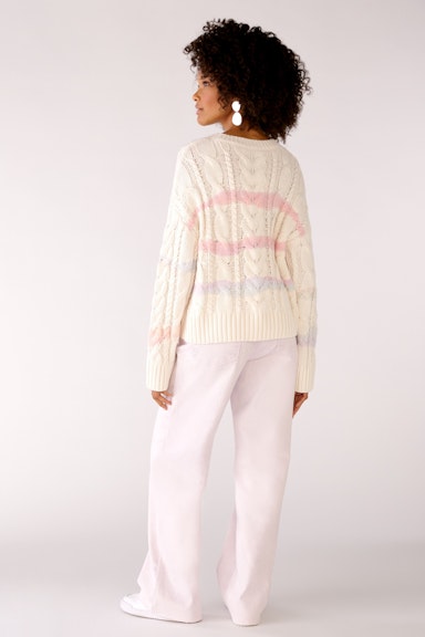 Bild 3 von Knitted jumper with cable structure in lt blue rose /p | Oui