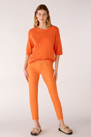 Bild 2 von Knitted jumper in cotton blend in vermillion orange | Oui