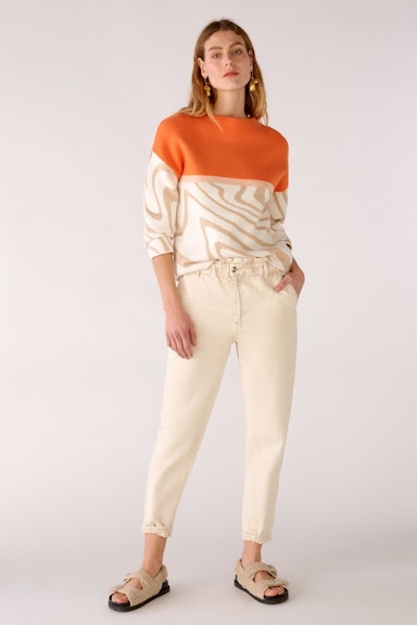 Jumper with knitted stand-up collar