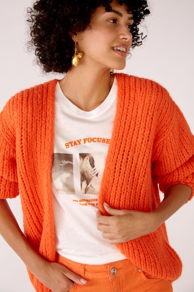 Bild 4 von Cardigan in a chunky knit look in vermillion orange | Oui