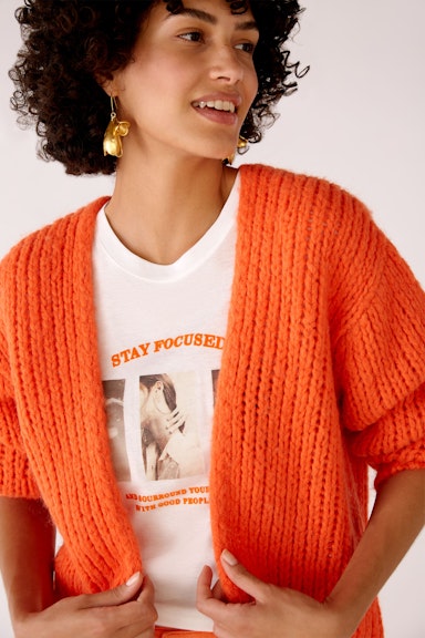 Bild 5 von Cardigan in a chunky knit look in vermillion orange | Oui
