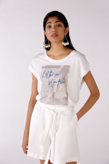 Bild 1 von T-Shirt mit Fotomotiv in optic white | Oui