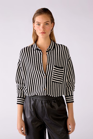 Bild 1 von Knitted shirt striped in white black | Oui