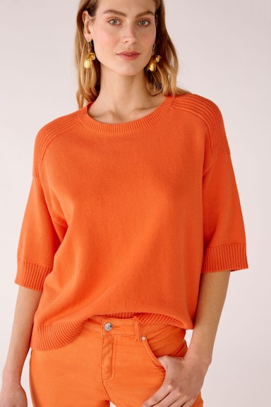 Bild 4 von Knitted jumper in cotton blend in vermillion orange | Oui