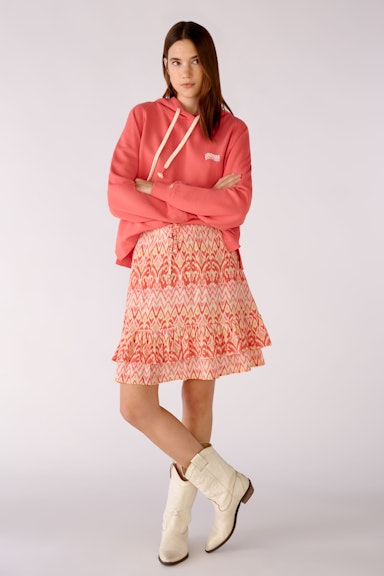 Bild 1 von A-line skirt in flowing viscose in rose orange | Oui