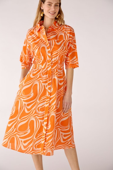 Bild 4 von Hemdblusenkleid in reiner Baumwolle in dk orange white | Oui