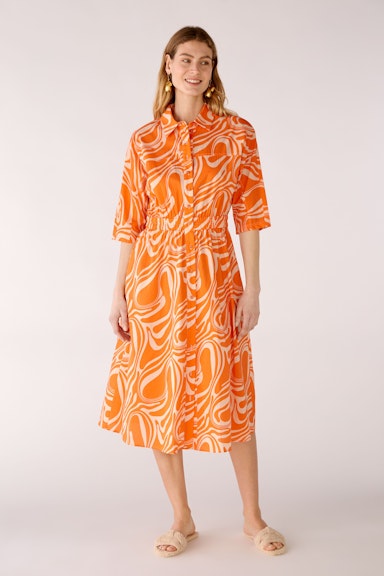 Bild 1 von Hemdblusenkleid in reiner Baumwolle in dk orange white | Oui