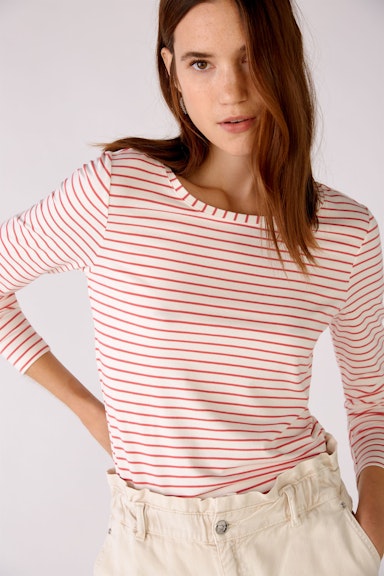 Bild 3 von Long-sleeved T-shirt in soft viscose jersey in white red | Oui