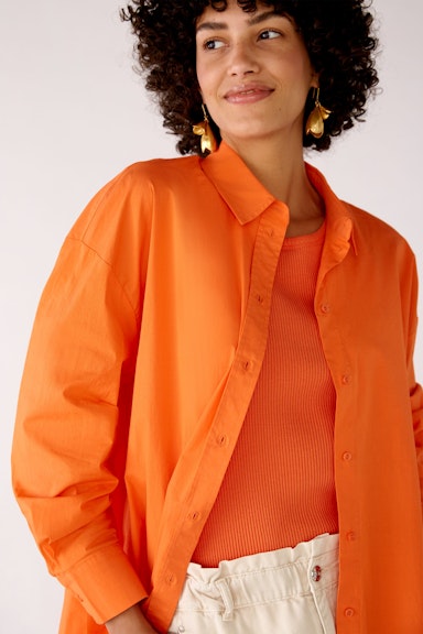 Bild 4 von Shirt blouse in cotton stretch quality in vermillion orange | Oui