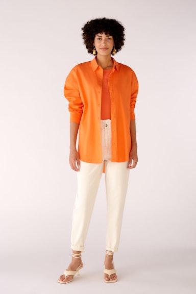 Bild 1 von Shirt blouse in cotton stretch quality in vermillion orange | Oui