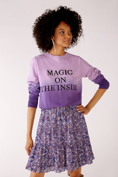 Bild 1 von Knitted jumper with inscription in lilac violett | Oui