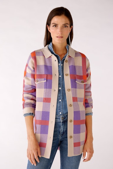 Bild 1 von Shirt jacket in a checked pattern in lilac orange | Oui