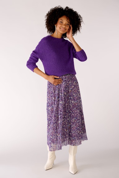 Bild 1 von Pleated skirt with allover print in violett violett | Oui