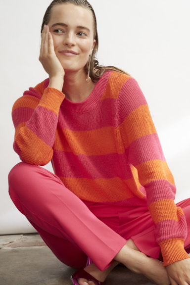 Bild 5 von Knitted jumper with stripes in pink orange | Oui