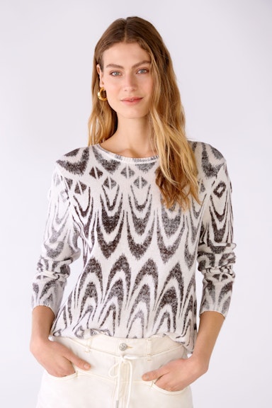 Bild 2 von Knitted jumper 100% cotton in offwhite brown | Oui