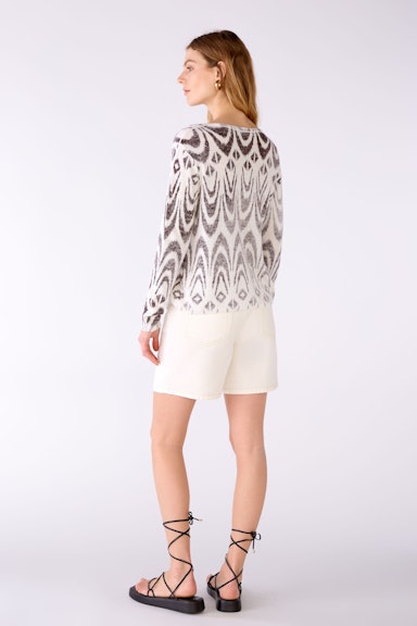 Bild 3 von Knitted jumper 100% cotton in offwhite brown | Oui