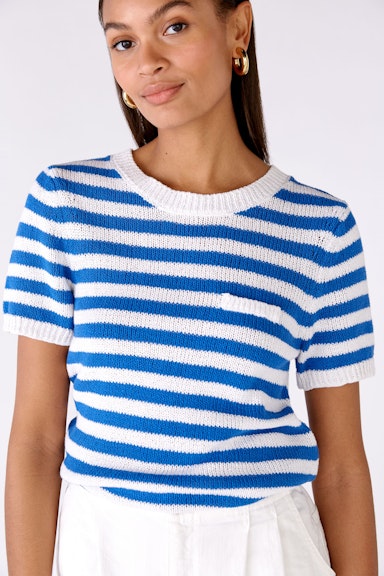 Bild 4 von Knitted jumper 100% cotton in offwhite blue | Oui