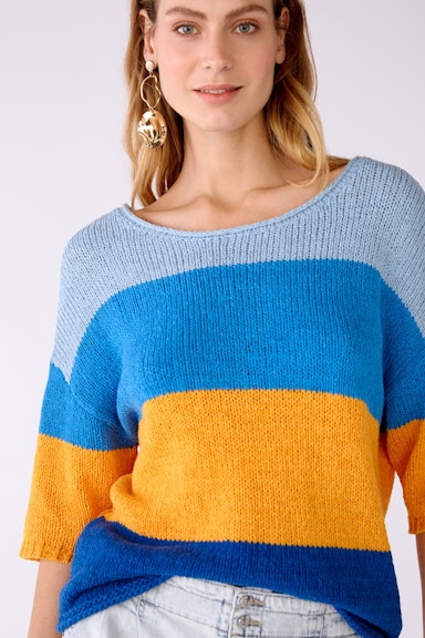 Bild 4 von Knitted jumper cotton blend in blue orange | Oui