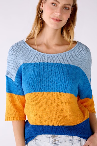 Bild 5 von Knitted jumper cotton blend in blue orange | Oui