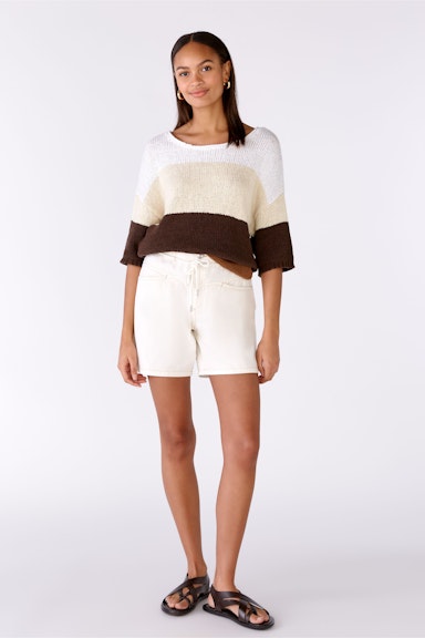 Bild 1 von Knitted jumper cotton blend in dk brown white | Oui