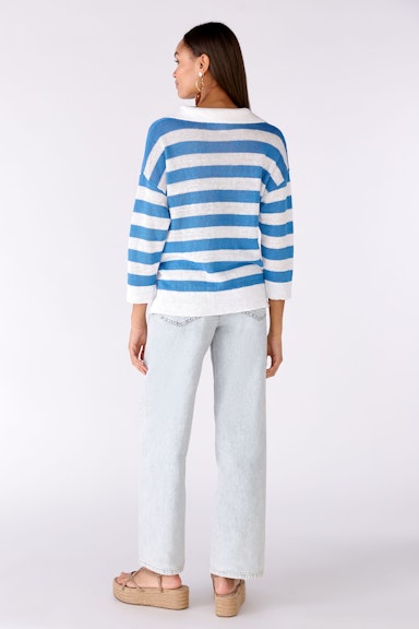 Bild 3 von Knitted jumper 100% linen in white blue | Oui