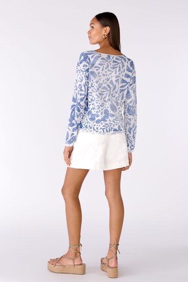 Bild 3 von Knitted jumper linen-cotton blend in white blue | Oui