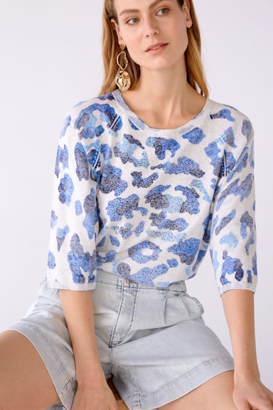 Bild 6 von Knitted jumper 100% cotton in lt grey blue | Oui