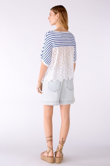 Bild 3 von Knitted jumper 100% cotton in offwhite blue | Oui