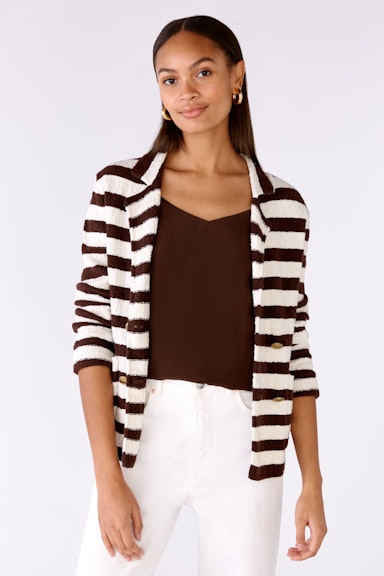 Bild 2 von Knitted blazer cotton blend in offwhite brown | Oui