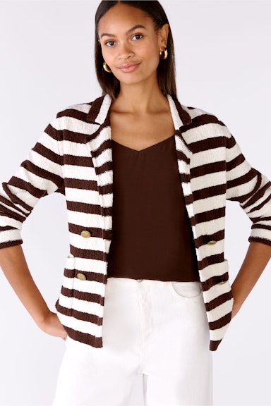 Bild 5 von Knitted blazer cotton blend in offwhite brown | Oui