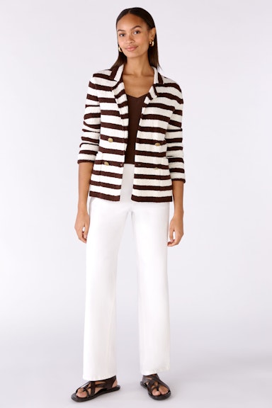 Bild 1 von Knitted blazer cotton blend in offwhite brown | Oui