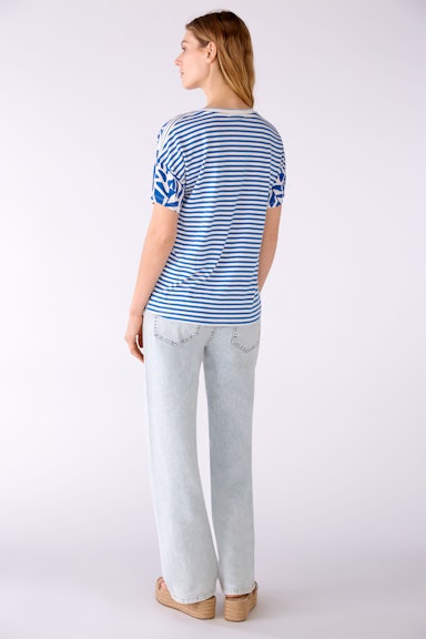 Bild 3 von Blouse shirt woven patch with stripes on the back in blue white | Oui