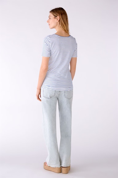 Bild 3 von T-shirt elastic cotton in white blue | Oui