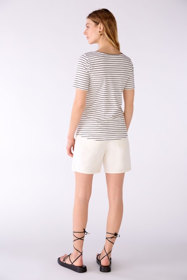 Bild 3 von T-shirt elastic cotton in white brown | Oui