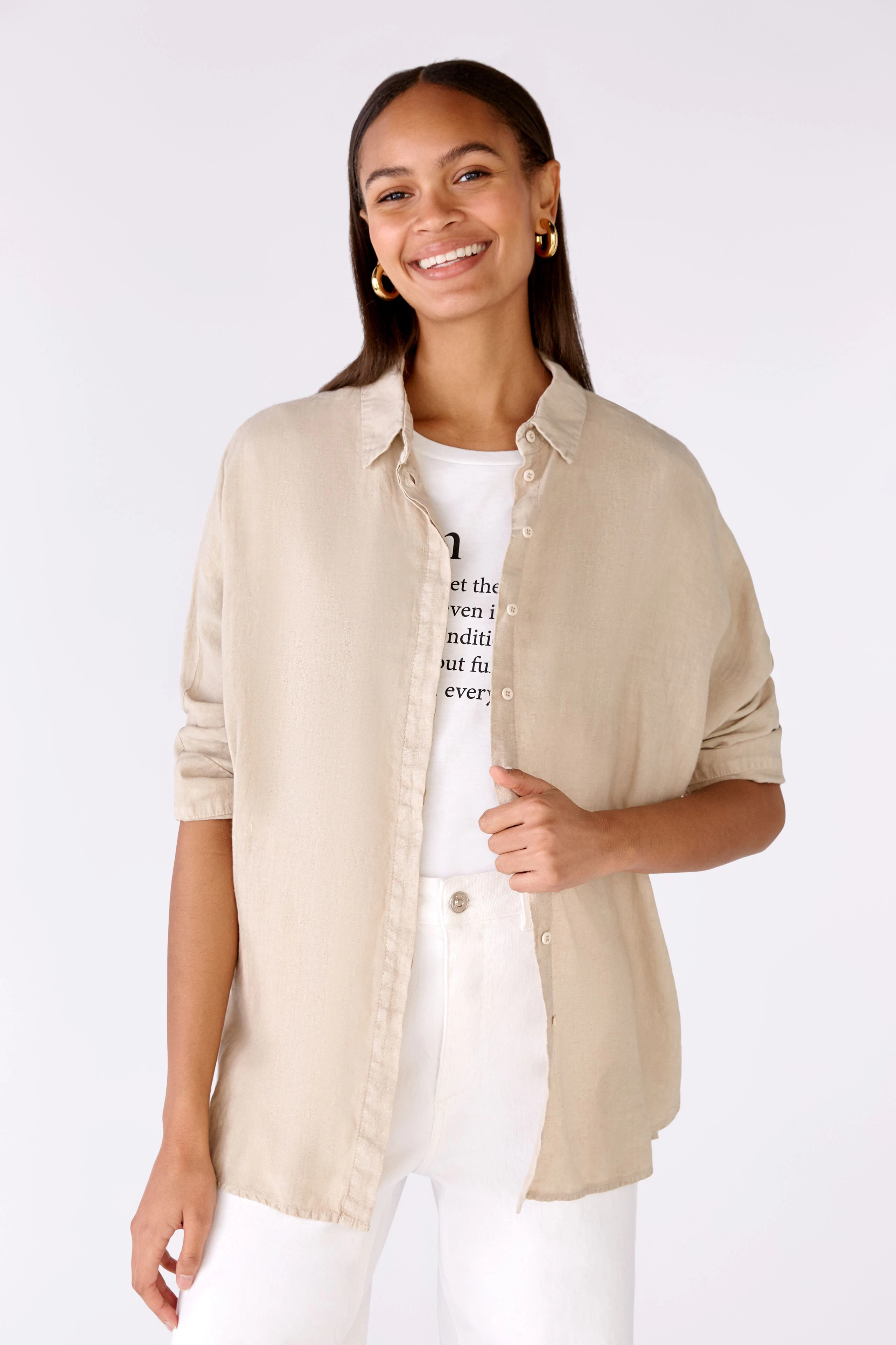 Leinen-Hemdbluse main image 1