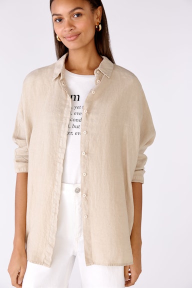 Bild 4 von Shirt blouse 100% linen in light stone | Oui