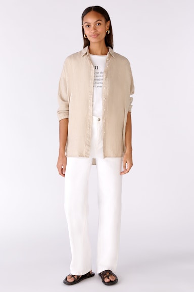 Bild 1 von Shirt blouse 100% linen in light stone | Oui