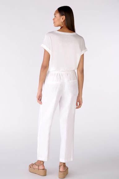 Bild 3 von Linen trousers shortened length in optic white | Oui