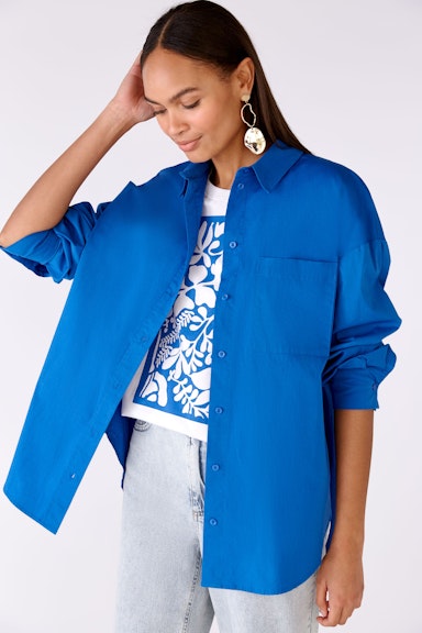 Bild 5 von Hemdbluse elastischer Baumwoll-Popeline in blue lolite | Oui